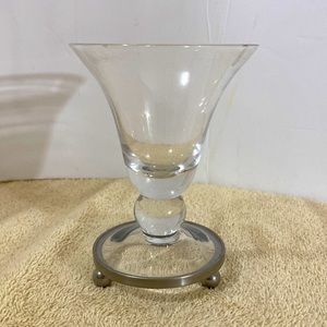 Glass cocktail glass with metal bass